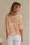 RUTH TOP - peach prnt